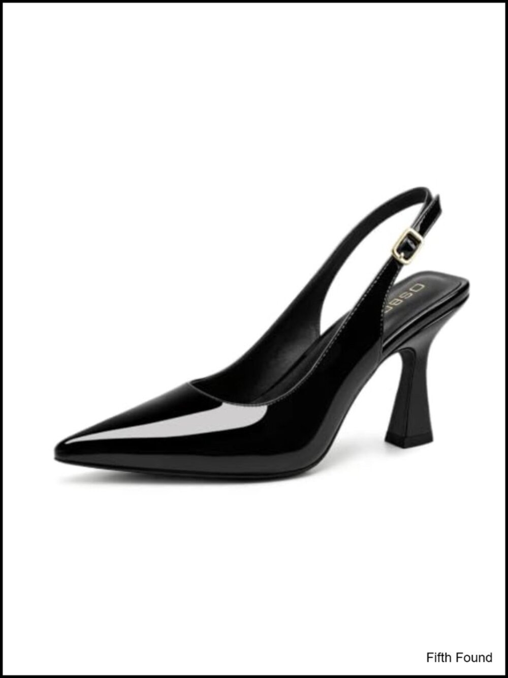 Slingback Kitten Heels Pointed Toe Women Pumps Closed Toe Faux Leather